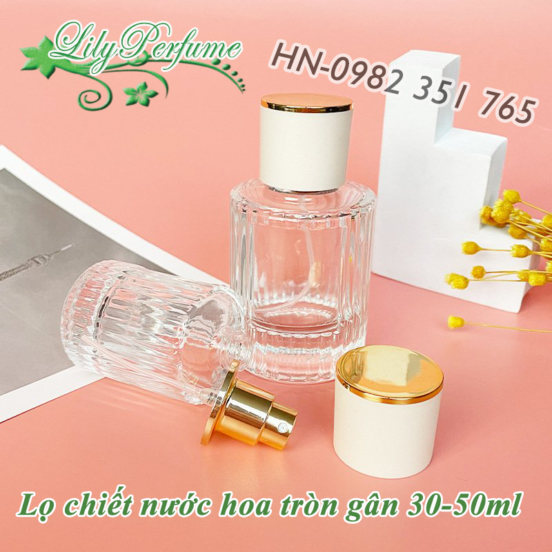 Lọ chiết nước hoa tròn gân 30-50ml