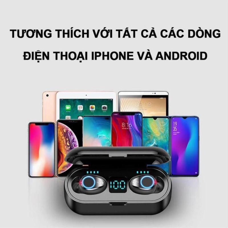 Tai Nghe Bluetooth Không Dây 5.0, AMOI F9, Cảm Ứng Vân Tay - Hàng nhập khẩu