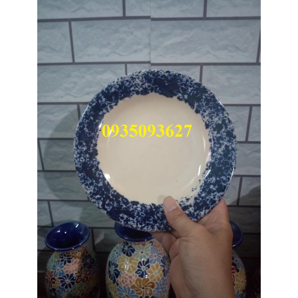 3 Đĩa sành hoa chấm tuyết 20 cm