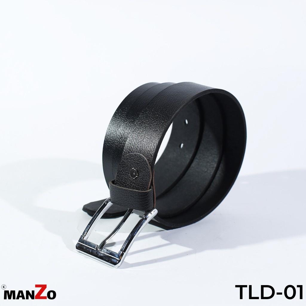 Thắt lưng da bò nam màu đen cao cấp bảo hành 18 tháng MANZO TLD-01