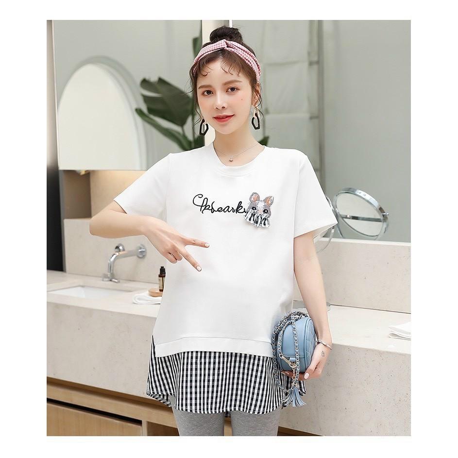 Áo Bầu công sở chất cotton phối vạt siêu xinh mặc đi làm đi chơi đều xinh - áo bầu xinh - Tổng kho đồ bầu