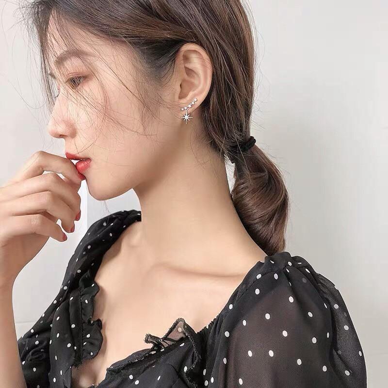 Khuyên tai bạc dải sao hoa tuyết cá tính