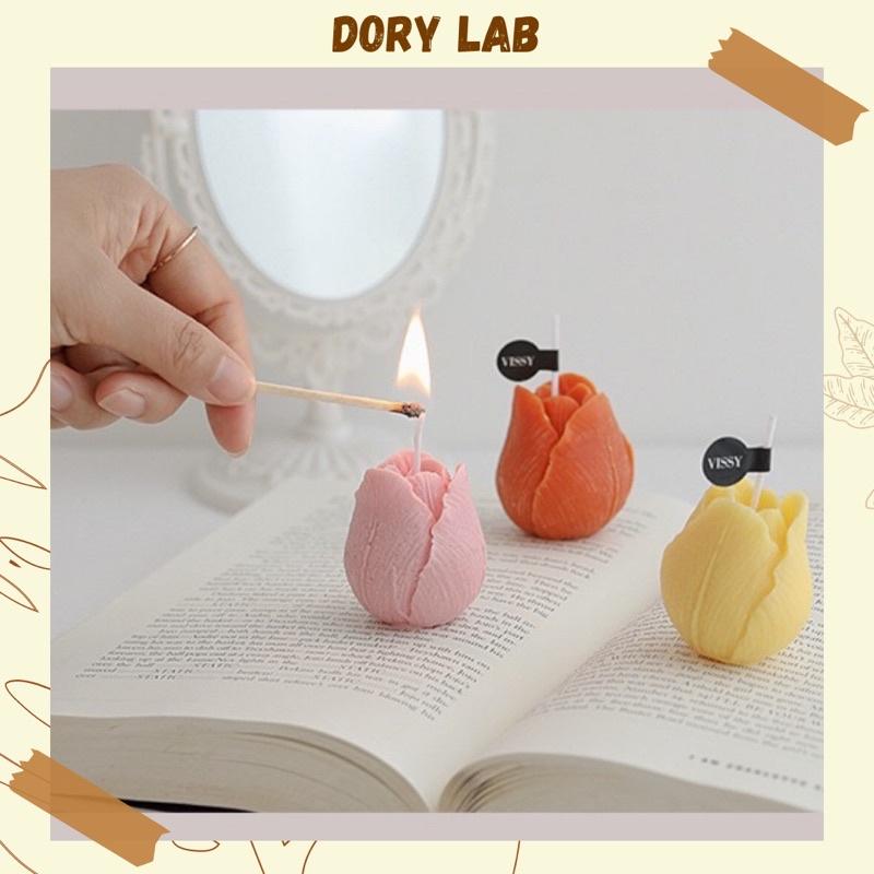 Nến Thơm Hoa Tulip Hàn Quốc Không Khói, Phụ Kiện Decor - Dory Lab