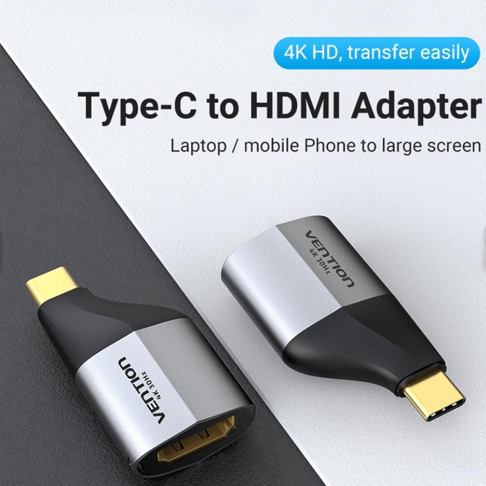 Đầu chuyển USB Type-C to HDMI Vention TCDH0, Hỗ trợ 4K@30Hz - Hàng chính hãng