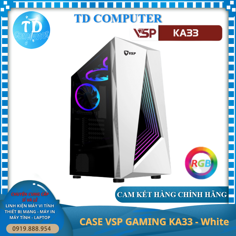 Vỏ máy tính Case VSP KA33 LED Gaming không kèm FAN - Hàng chính hãng TECH VISION phân phối