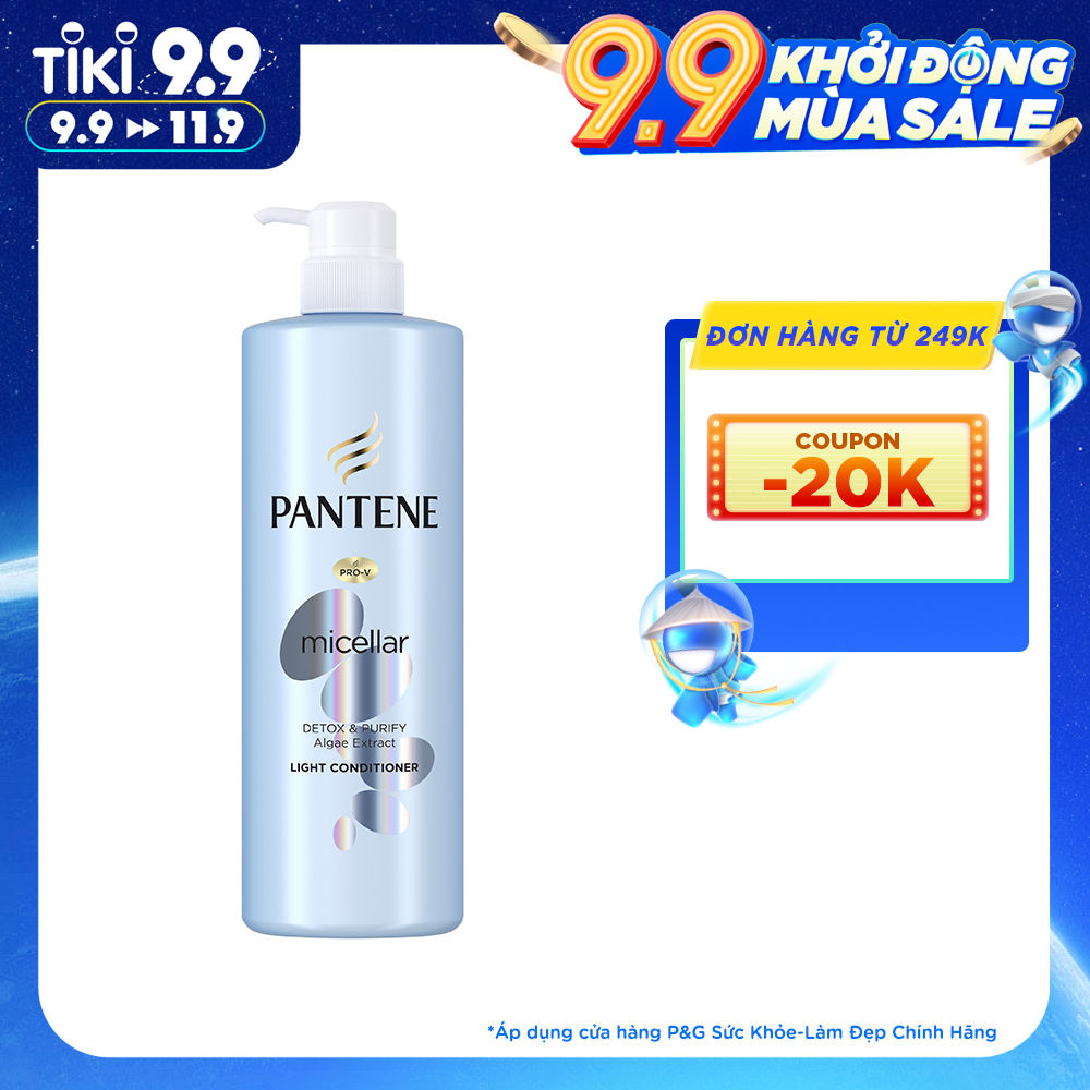 Dầu Xả Pantene Pro-V Micellar Làm Sạch Sâu Chiết xuất Tảo biển 530 ml