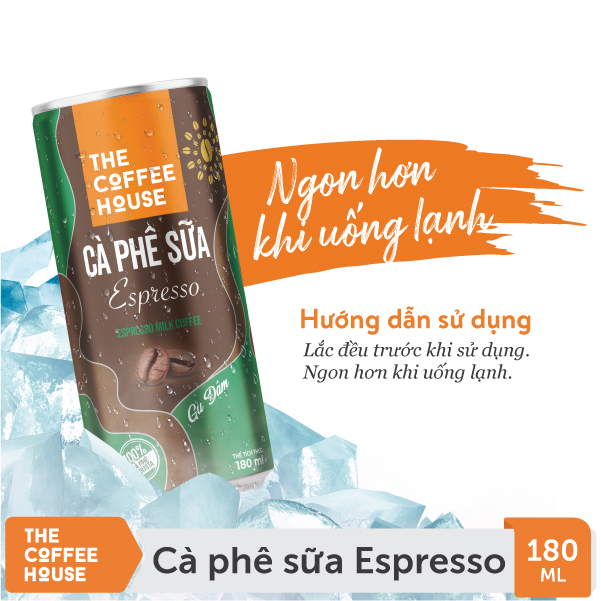 Thùng 24 Lon cà phê sữa Espresso The Coffee House (180ml/Lon)