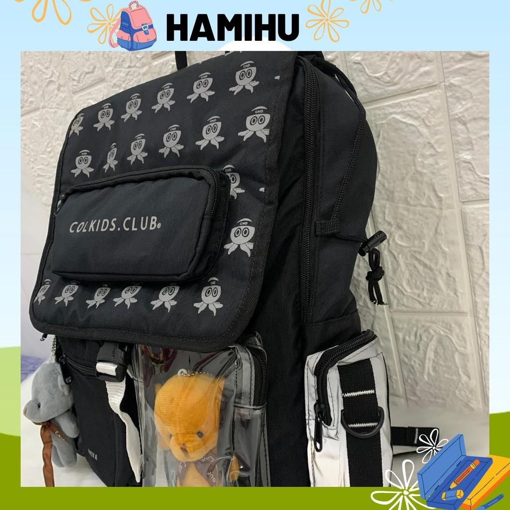 Balo đi học, balo thời trang Hamihu HM6, balo đựng laptop có chữ Colkids Club phong cách Hàn Quốc