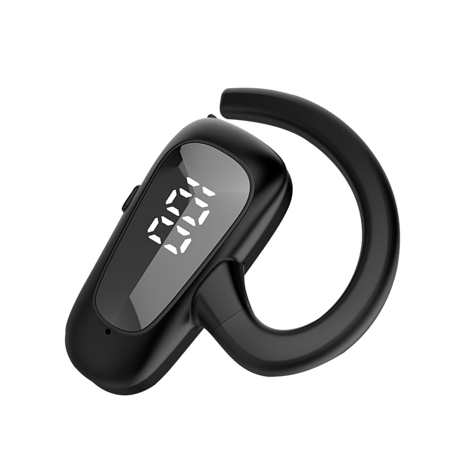 Wireless Headset LED Display Calling Sweatproof HiFi for Office Sports Black