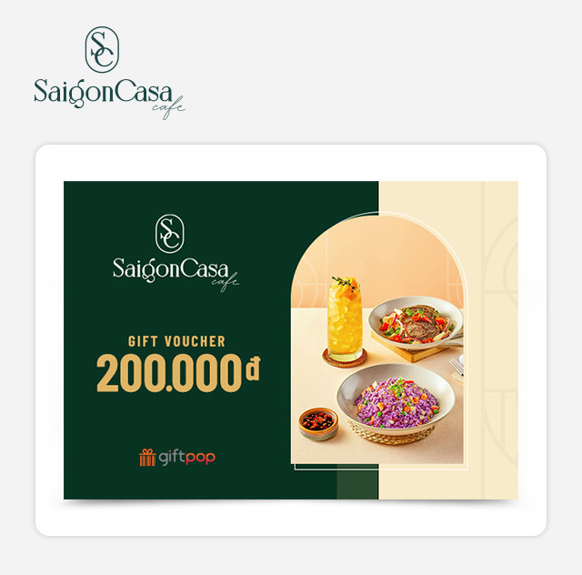 Phiếu Quà Tặng Saigon Casa Café 200K