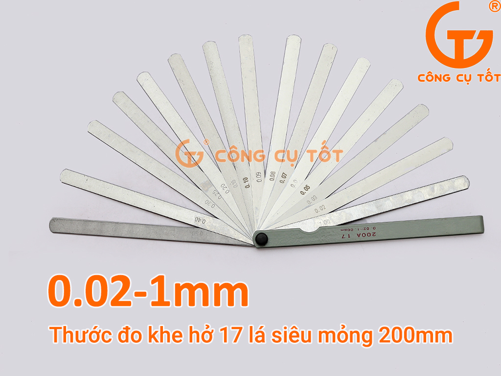 Thước đo khe hở 17 lá siêu mỏng 0.02mm dài 200mm