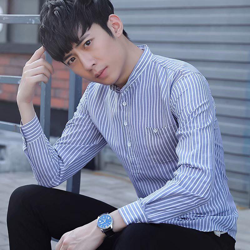 Áo thun dài tay họa tiết sọc ngang thời trang dành cho nam