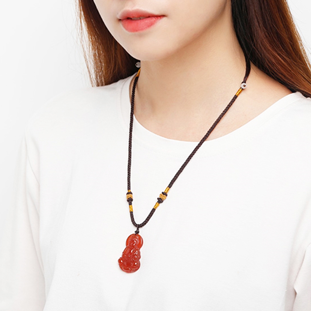 Vòng Cổ Phật Bà Quan Âm Đá Mã Não Tự Nhiên