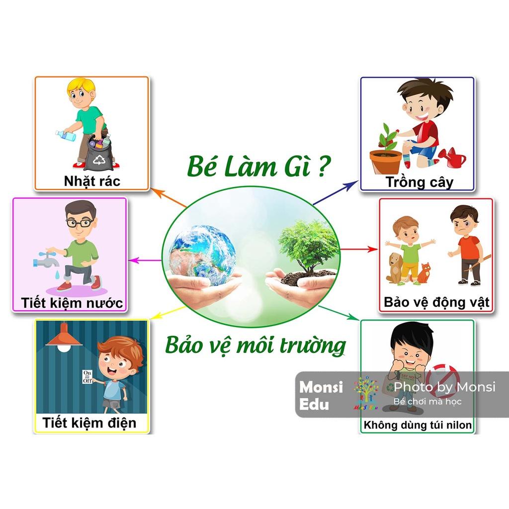 Monsi Edu Học Liệu Dính Dán Hành Vi &amp; Kỹ Năng Cho Bé Montessori F21M