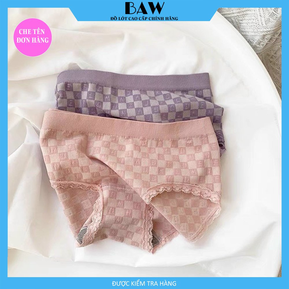 Quần Lót Nữ, Bộ 5 Quần Lót Nữ Cotton Dệt Kim Cao Cấp Mềm Mịn, Quần Lót Nữ Kháng Khuẩn, Quần Lót Nữ Co Dãn Tốt Thoáng Mát Thương Hiệu Baw Mã QLN2608