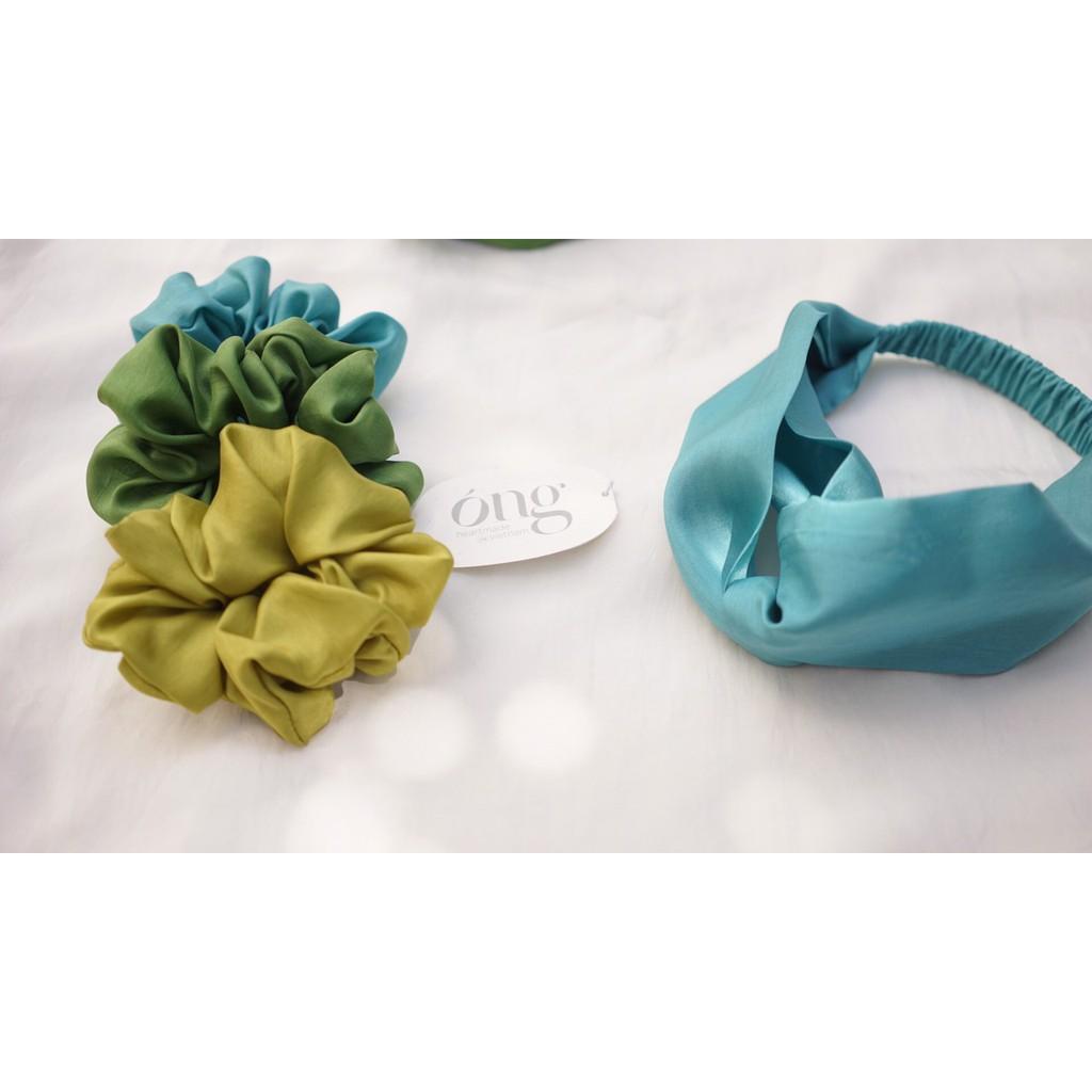 Combo 5 Dây Buộc Tóc Scrunchies Lụa Nhiều Màu, Không Gây Rụng Tóc, Mềm Mại Và Nhẹ