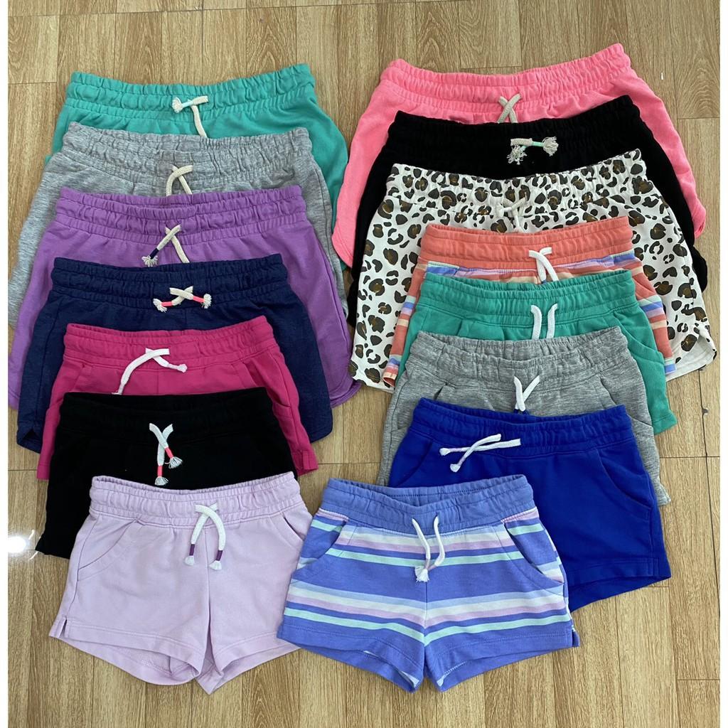 Quần Đùi Short Thun Cotton bé gái Cat&Jack đẹp mềm mát phù hợp mặc nhà đi học bảng màu dễ thương XanhHouse