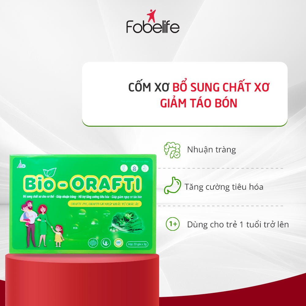 Gói Uống Bổ Sung Chất Xơ Giúp Giảm Táo Bón BIO- ORAFTI ( hộp 20 gói )