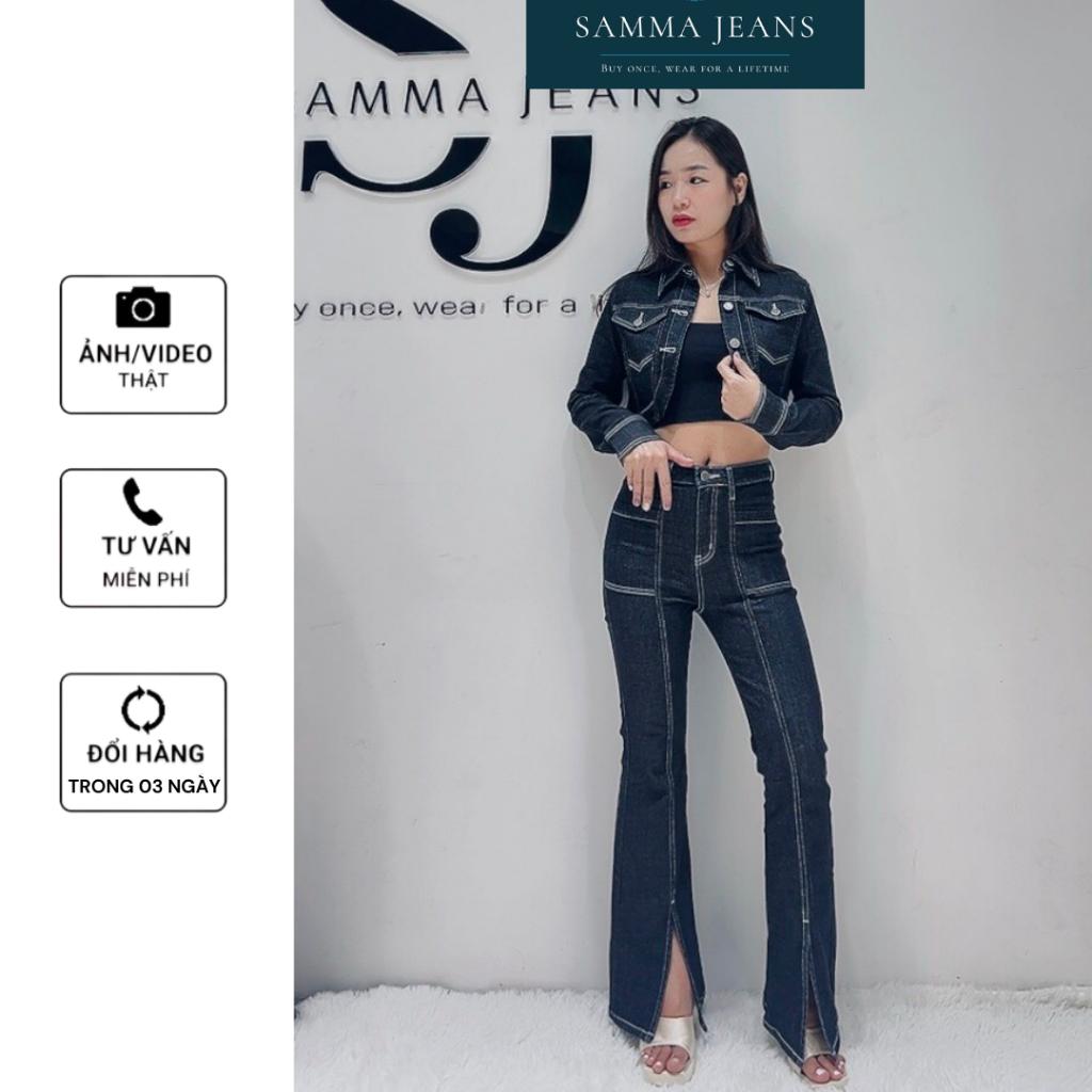 Áo khoác Jean A9 siêu đẹp_ Quần bò nữ ống suông hách dáng fom chuẩn nhà máy SAMMA JEANS