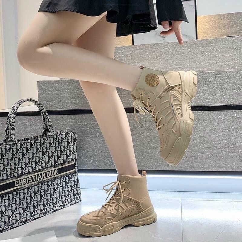 Giày bốt lửng mũi da cao cấp
