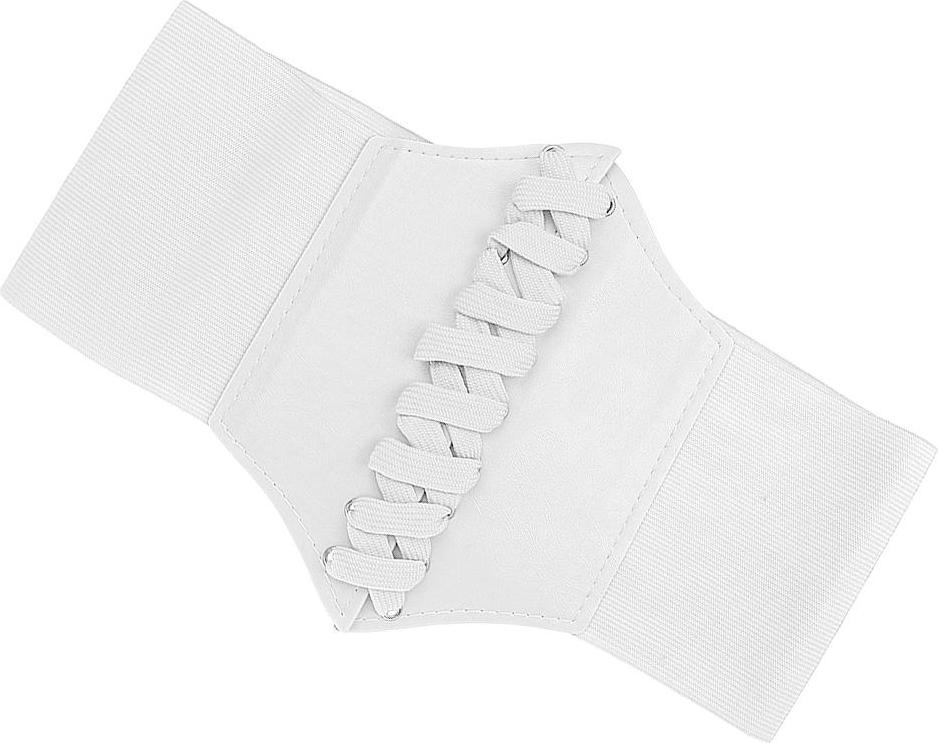 Women Wide Waist Bend Corset Cincher Lace up Waspie Girdle Belt Faux Leather