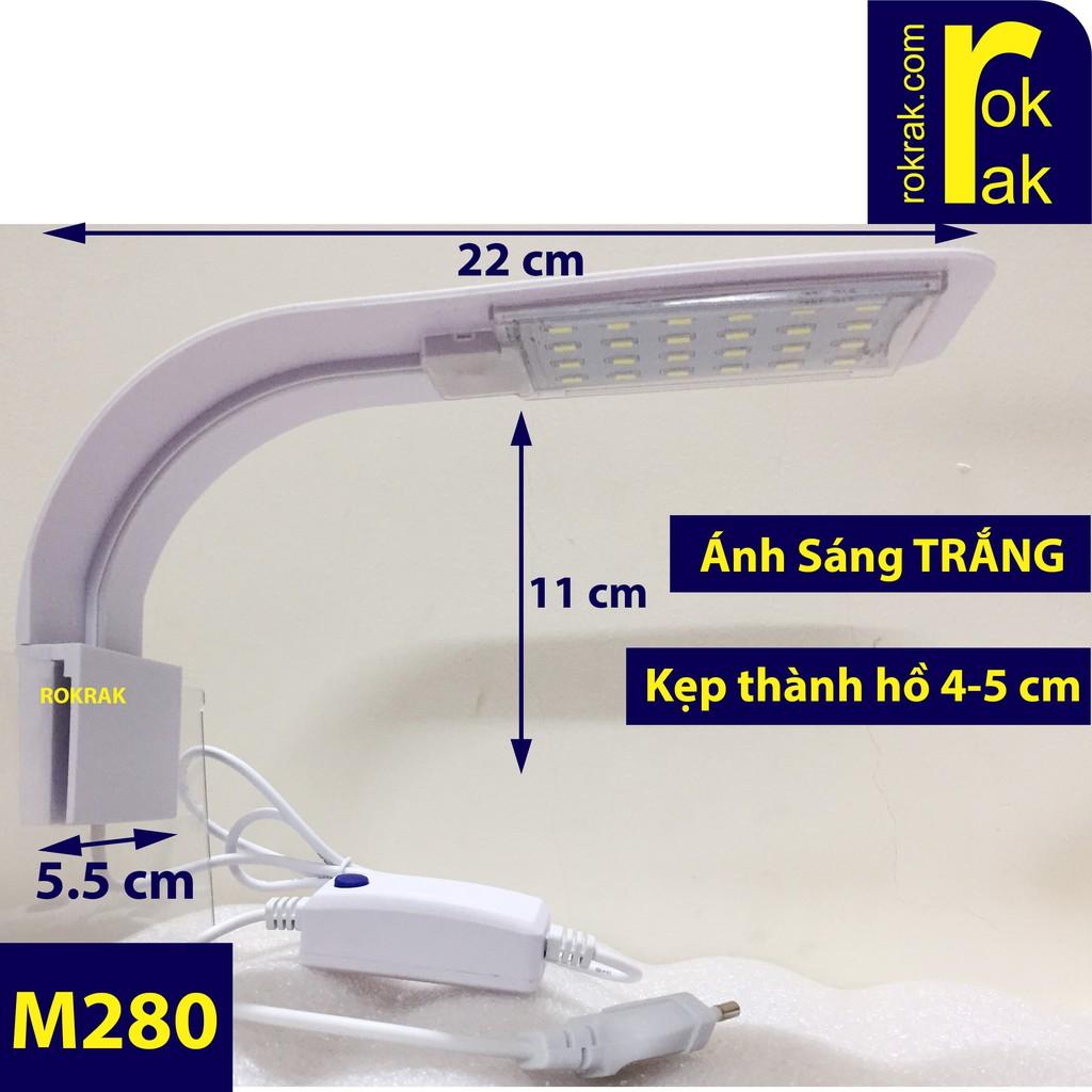 Đèn led trắng M280 kẹp thành hồ thủy sinh cỡ vừa nhỏ