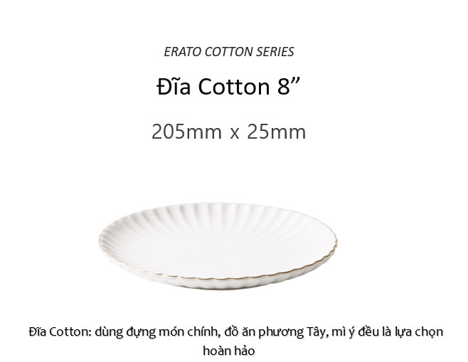 Bộ bát đĩa 5 món - Cotton - Erato - Hàng nhập khẩu Hàn Quốc