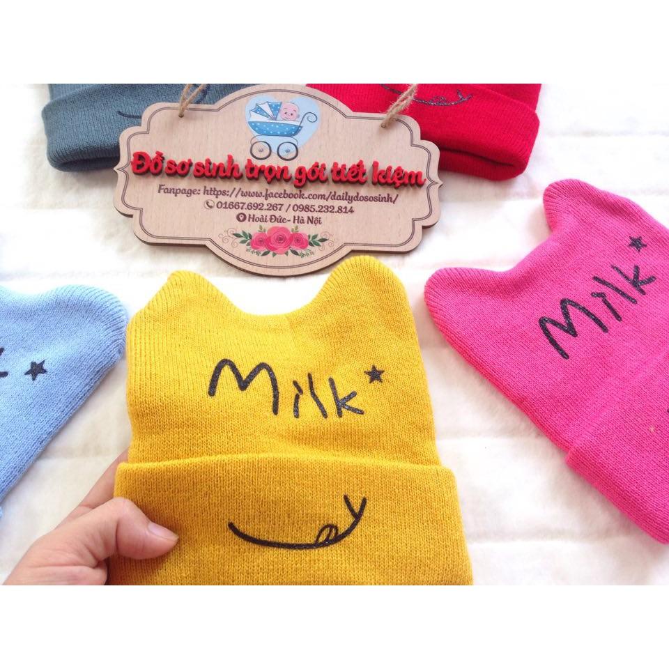 Mũ len MILK mùa đông cực ấm cho bé từ 3 tháng - 2.5 tuổi
