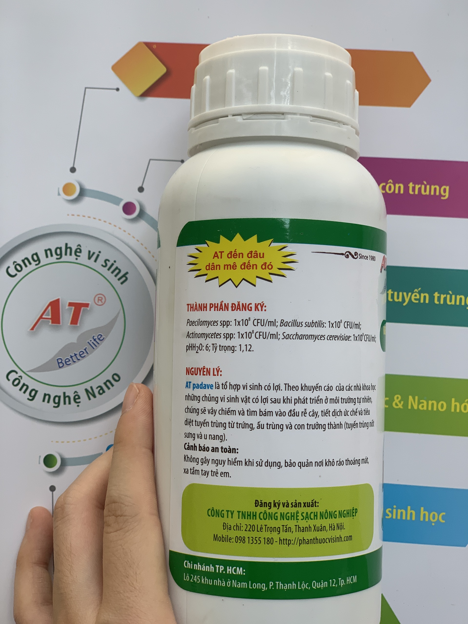 Thuốc Đặc Trị Tuyến Trùng Triệt Để Từ Trứng Và Ấu Trùng Không Ảnh Hưởng Đến Giun Đất - AT Padave 500ml