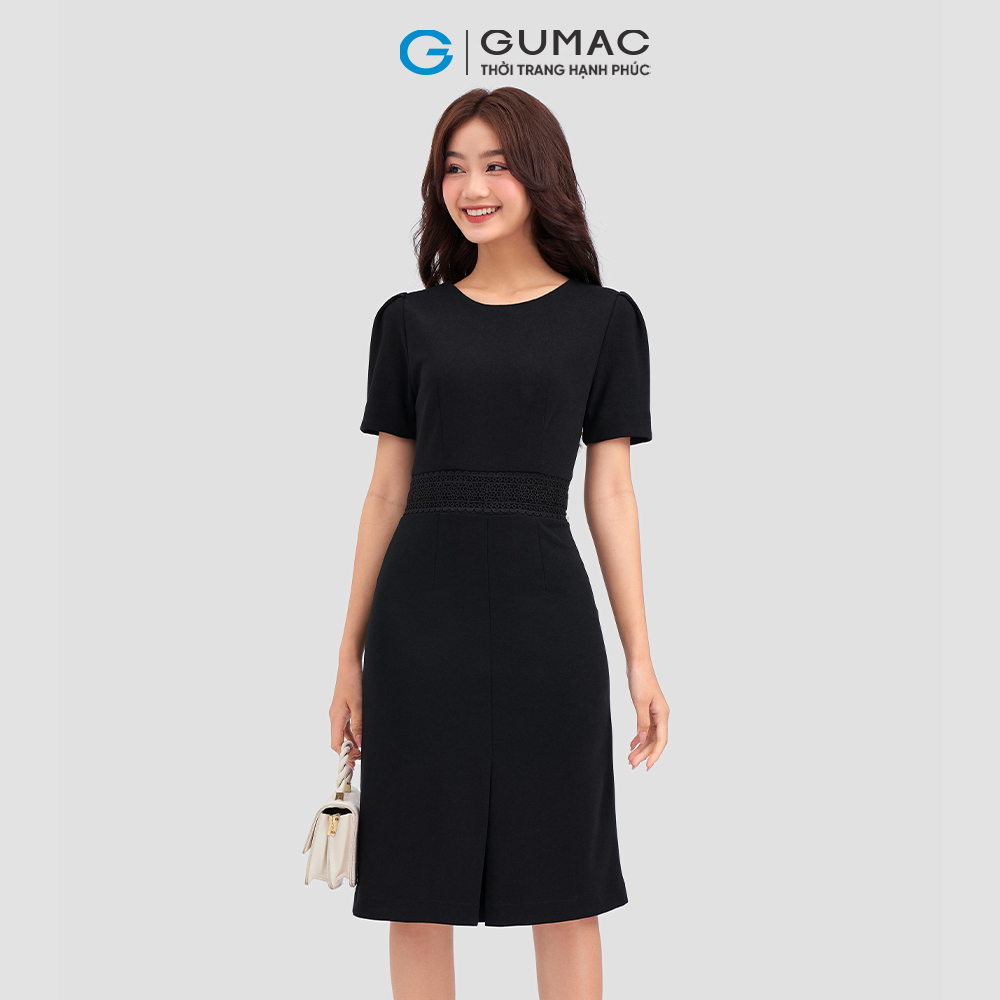 Đầm phối ren bản eo DC12077 thời trang GUMAC