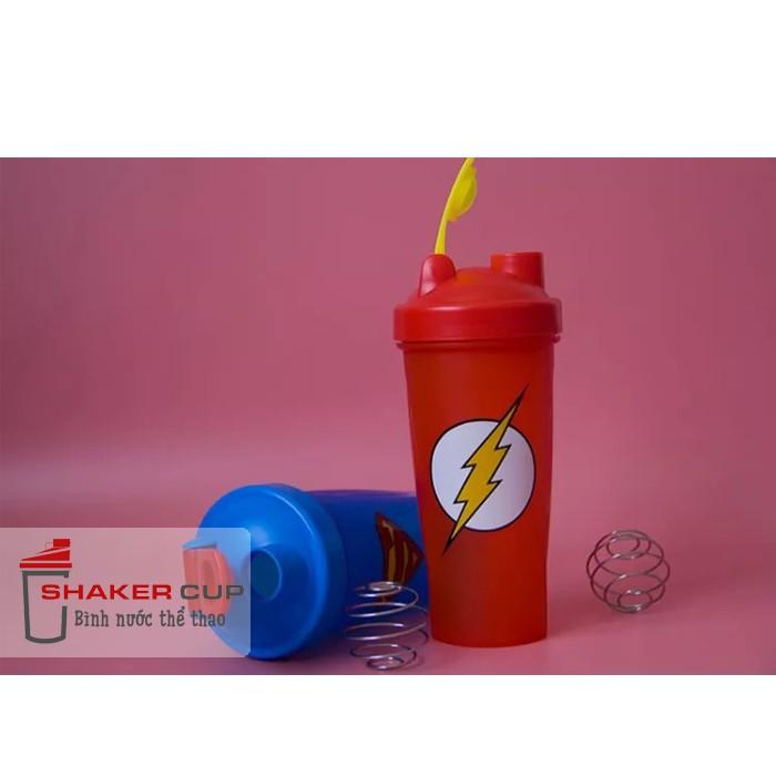 Bình lắc tập gym bình thể thao shake bottle Super Hero