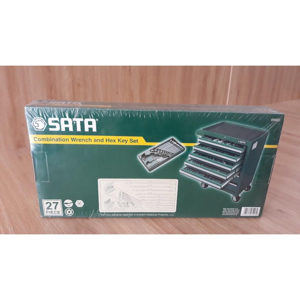 Bộ khay cờ lê vòng miệng 27 chi tiết & bộ lục giác SATA 09922