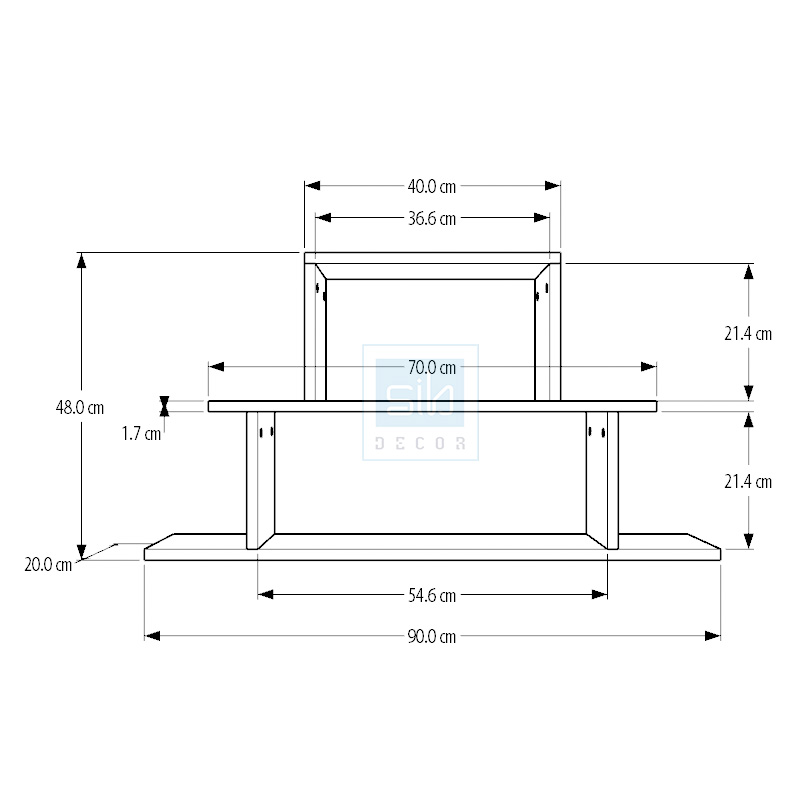 Kệ Gỗ Trang Trí Treo Tường 3 Tầng SIB Decor KT514