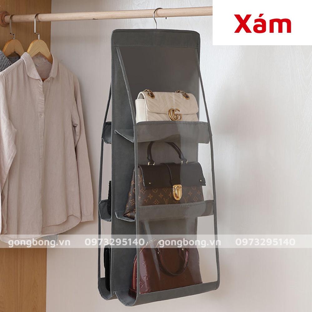 Túi treo giỏ xách chia 6 ngăn đựng túi đeo đồ dùng đa năng chống bụi tiện dụng thu gọn diện tích tủ đồ của bạn