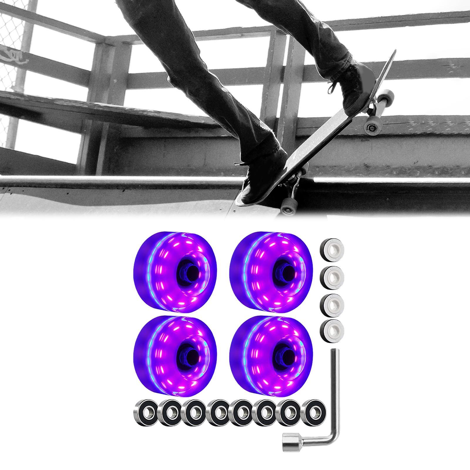 4Pcs Quad Roller Skate Wheels 32 x 58mm Light up Roller Skate Wheels for Outdoor