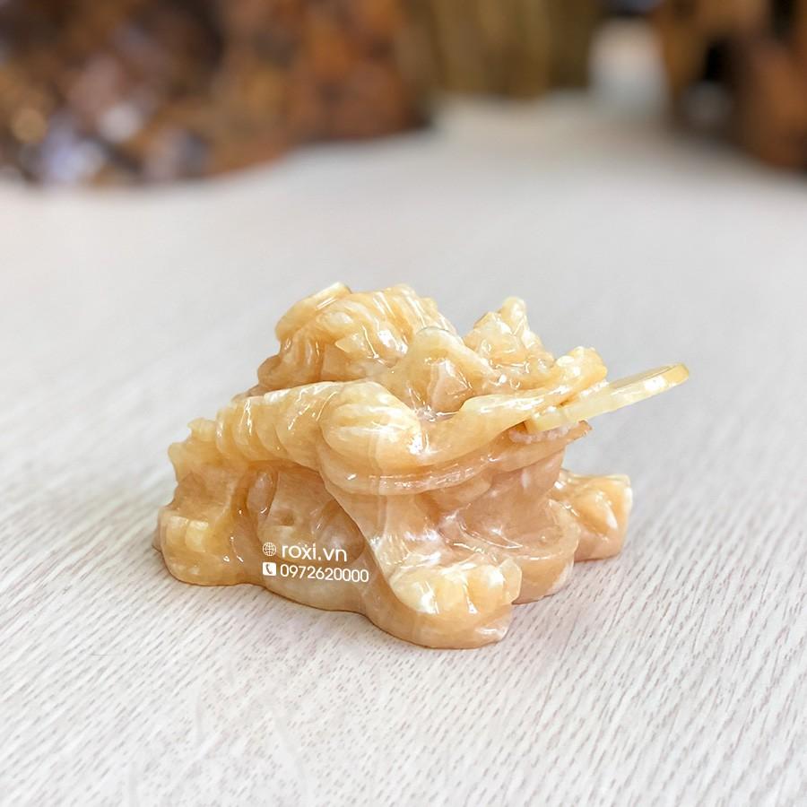 Thiềm Thừ Chiêu Tài - Cóc Tài Lộc Vàng (Natural Calcite)