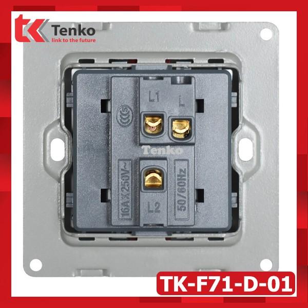 Công Tắc Âm Tường Mặt Kính Cường Lực Chống Va Đập - Chống Xước Cao Cấp Tenko TK-F71-D-01 Màu Trắng