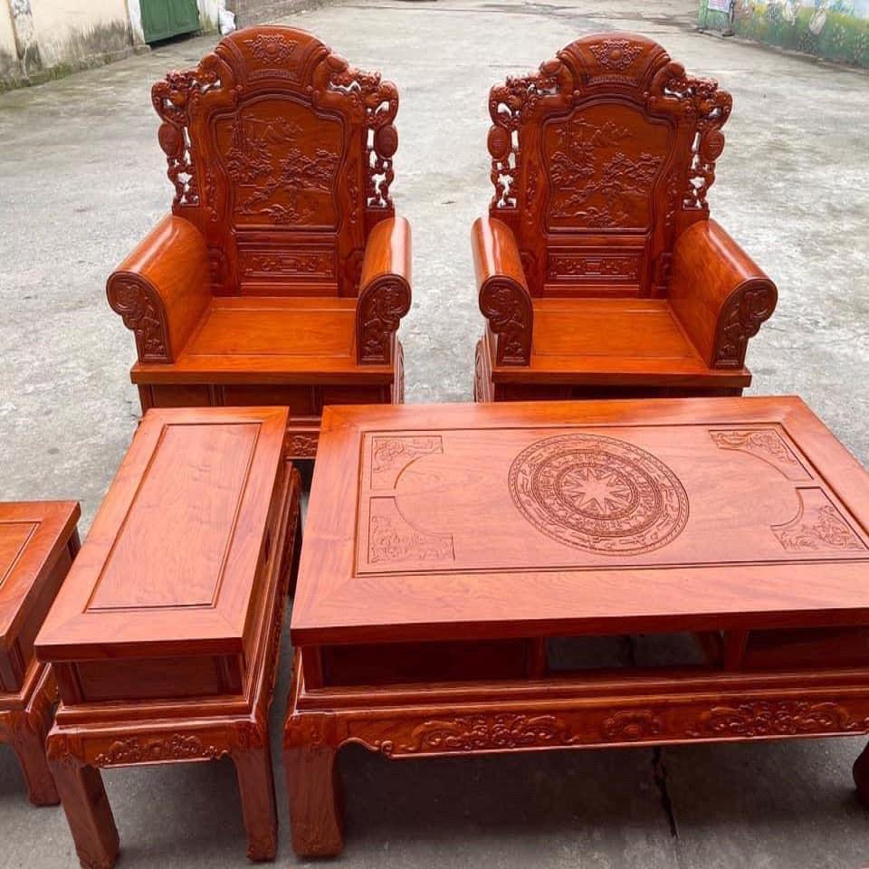 Bộ bàn ghế Khổng Minh Gia Cát Lượng gỗ Hương Đá