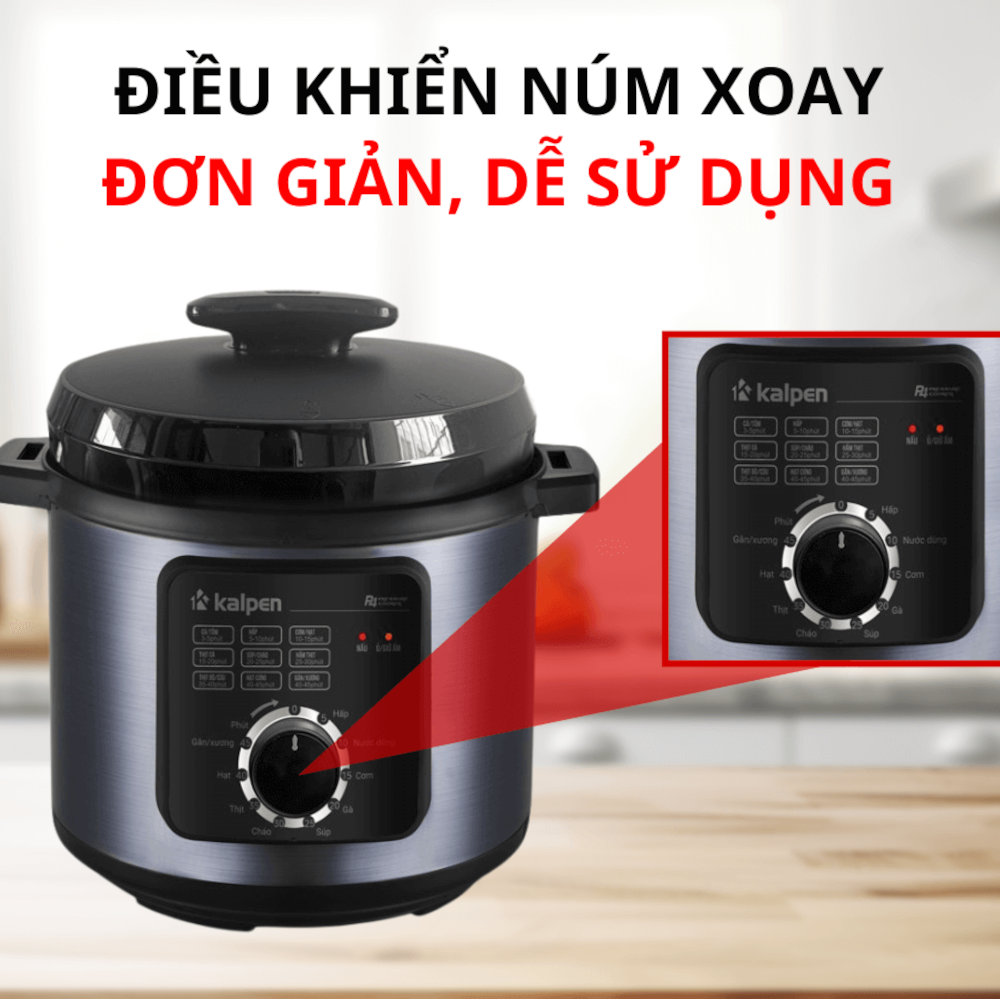 Nồi áp suất điện Kalpen P4 dung tích 6L, công suất 1000W, bảo hành 24 tháng chuẩn Đức - Hàng chính hãng