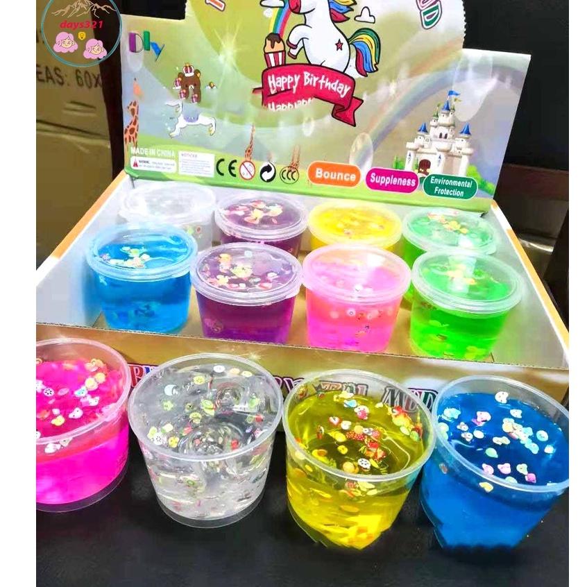 Slime dạng âu đầy charm hoa quả 9 màu cực đẹp Đồ chơi hũ slam chất nhờn ma quái squishy dẻo bóng phồng phình