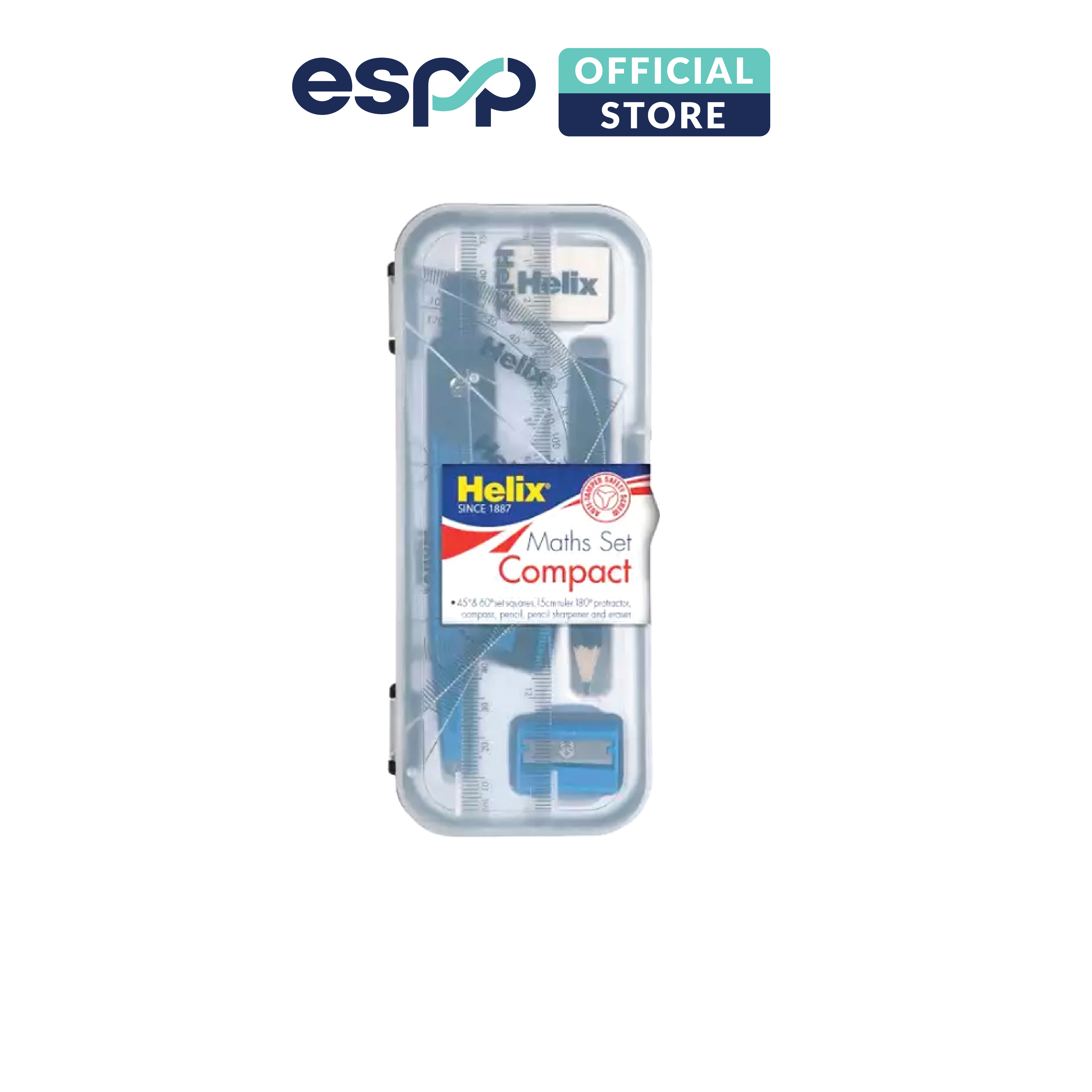 8 món Bộ thước + Compa mẫu Value Set Oxford - HELIX
