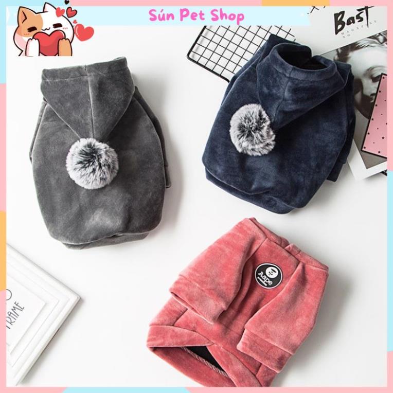 Áo Hoodie nhung cao cấp cho thú cưng - Áo cho chó mèo mùa đông