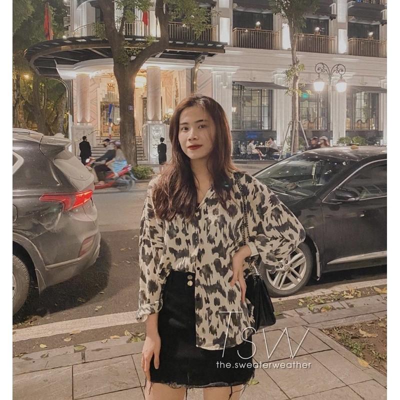 Áo sơmi da báo màu mới hot hit