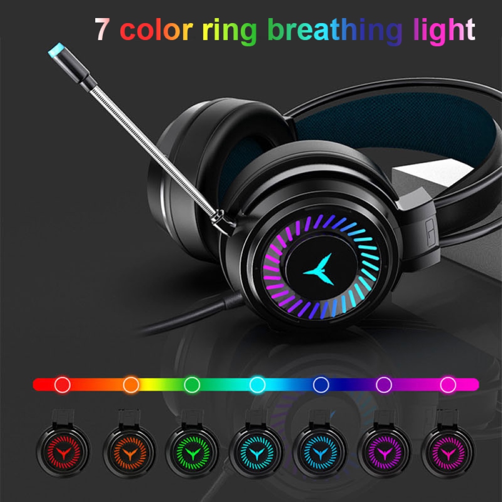 Tai nghe gaming có Mic, LED AMOI PC68, Tai nghe chuyên game, Tai nghe siêu bass jack 3.5 cổng USB dùng cho PC/Laptop-Hàng chính hãng