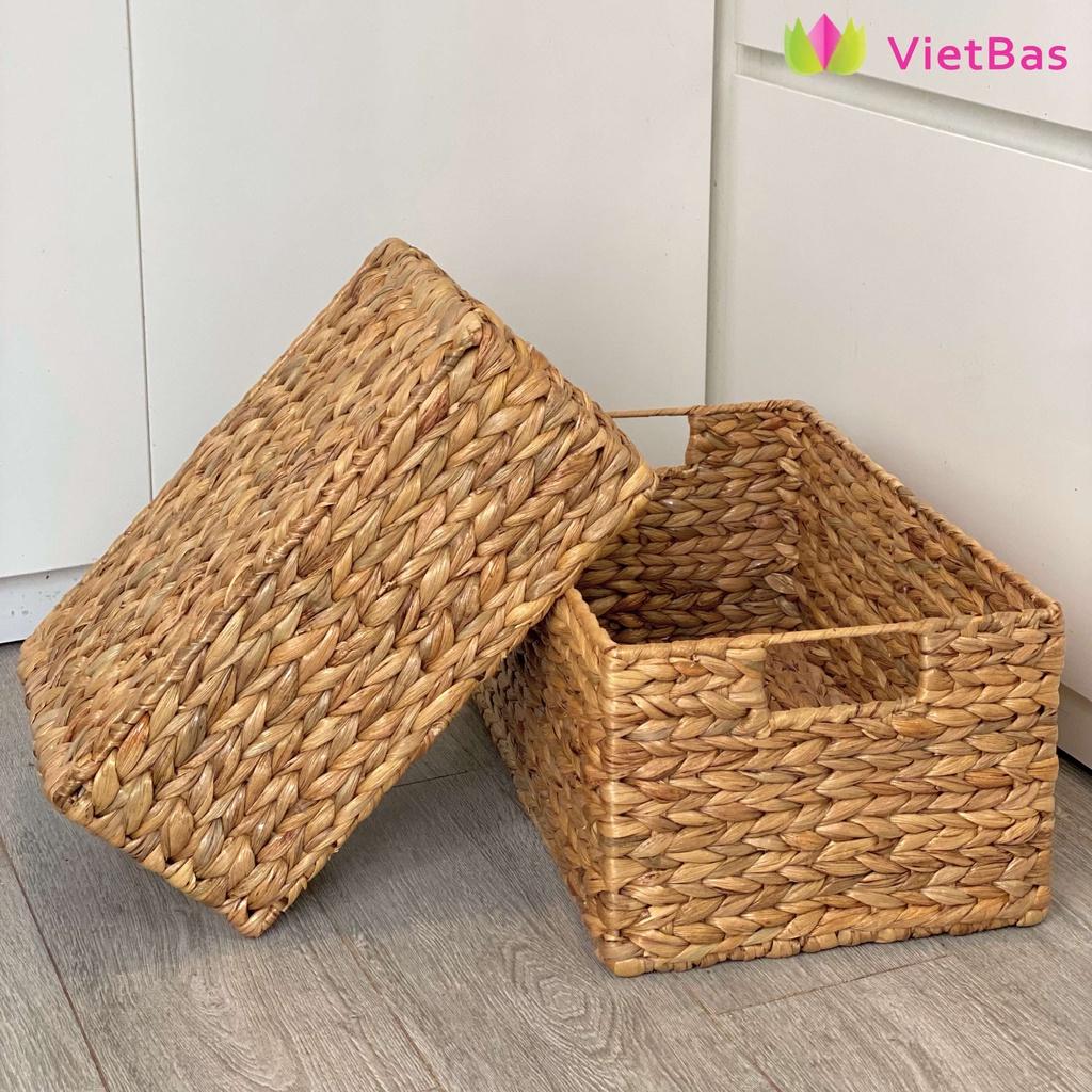 Giỏ lục bình đựng đồ VIETBAS hình chữ nhật LBK_001