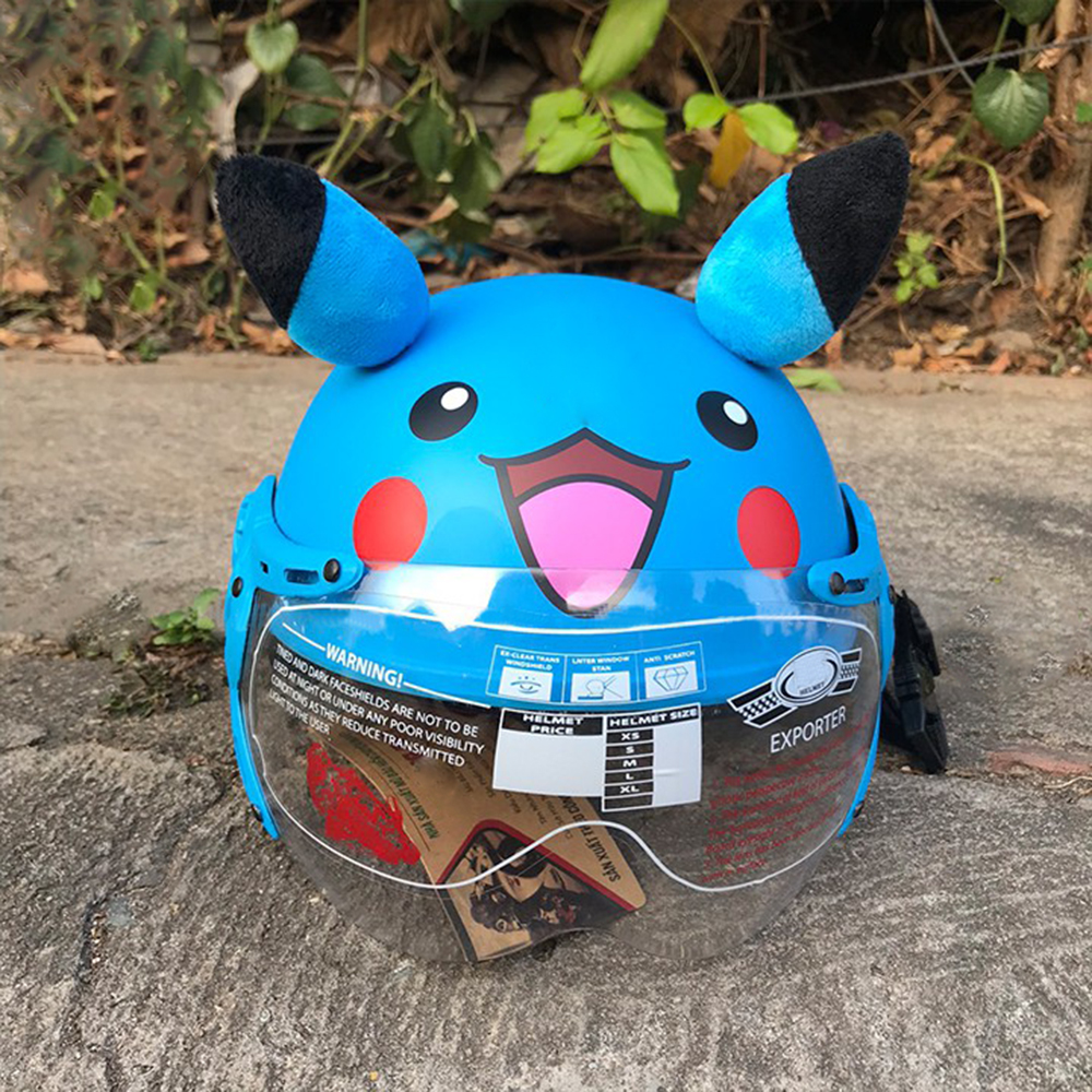 Mũ bảo hiểm trẻ em hình pikachu có tai siêu dễ thương nhiều màu