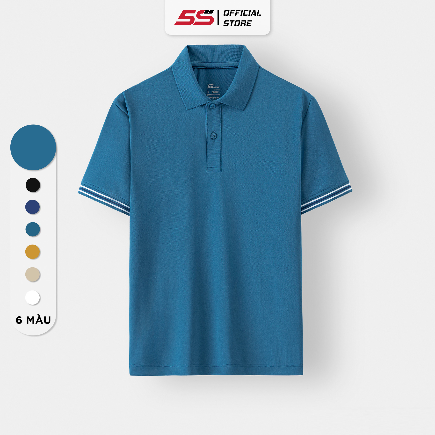 Áo Polo Nam  5S FASHION Trơn Basic, Nhẹ, Mát, Thiết Kế Đơn Giản Trẻ Trung (APC24071)