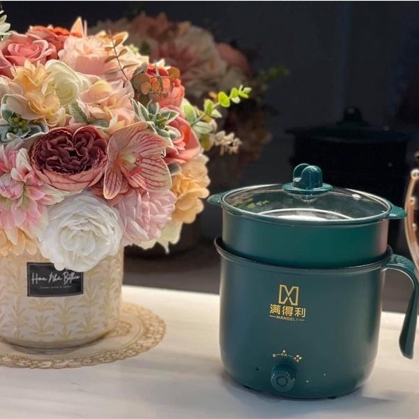 Nồi Lẩu Điện Mini, Nấu Mì 2 Tầng Kèm Giá Hấp Đa Năng Nướng, Luộc, Chiên Chống Dính Vấn Đá Tiện Lợi, Ca nấu mì mẫu mới