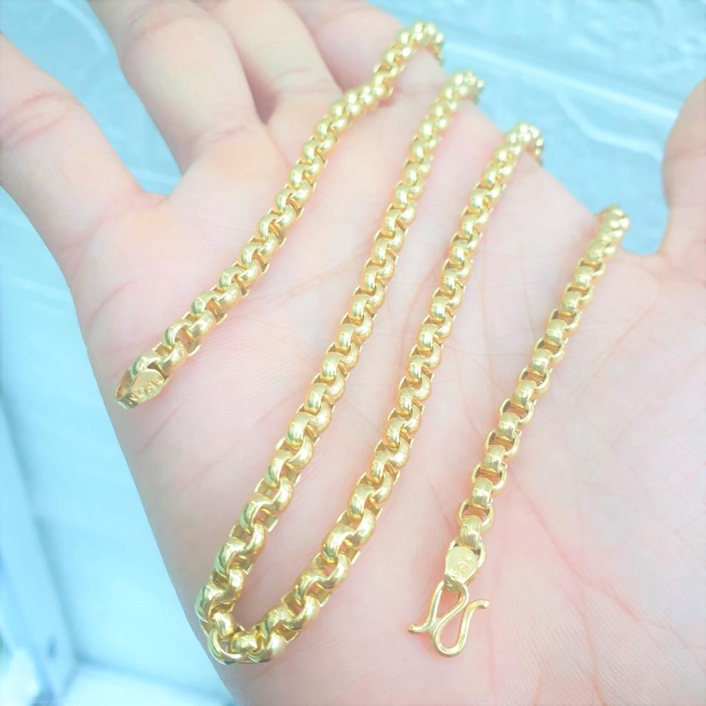 Dây Chuyền Ống Vuông Bản 4,5MM Vàng Vonfram Cao Cấp-Vòng Cổ dùng vĩnh viễn tắm rửa thoải mái