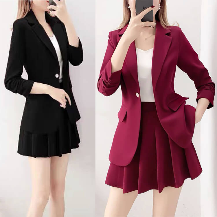 Sét vest 3 món váy xếp ly